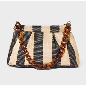 Straw Fácile Frame Cluth- A New Day Black/ Natural